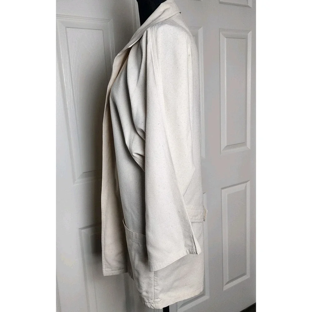 Vintage Naturelle George Georgiou Raw Silk Cardigan Cream‎ XS Coat Lagenlook